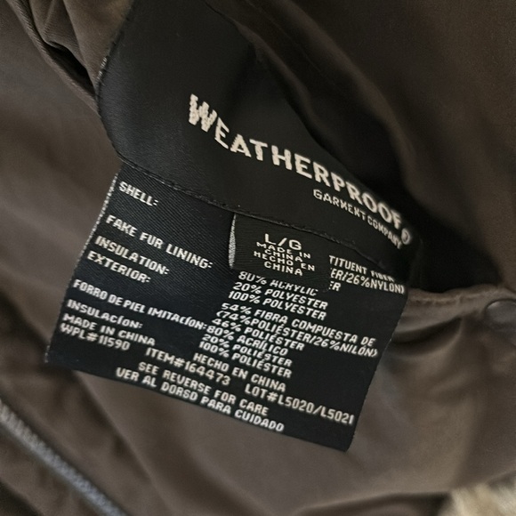 Weatherproof reversible faux fur and brown SZ L high funnel neck puffy gorpcore - Picture 11 of 16